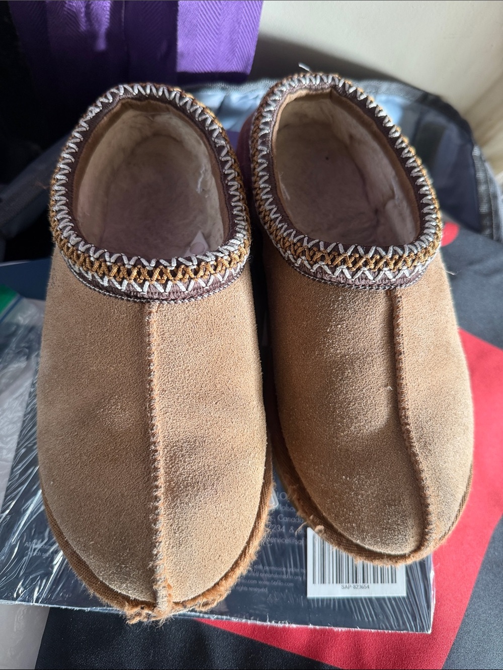 Ugg womens Suede Slip-On Slippers - Brown size 6